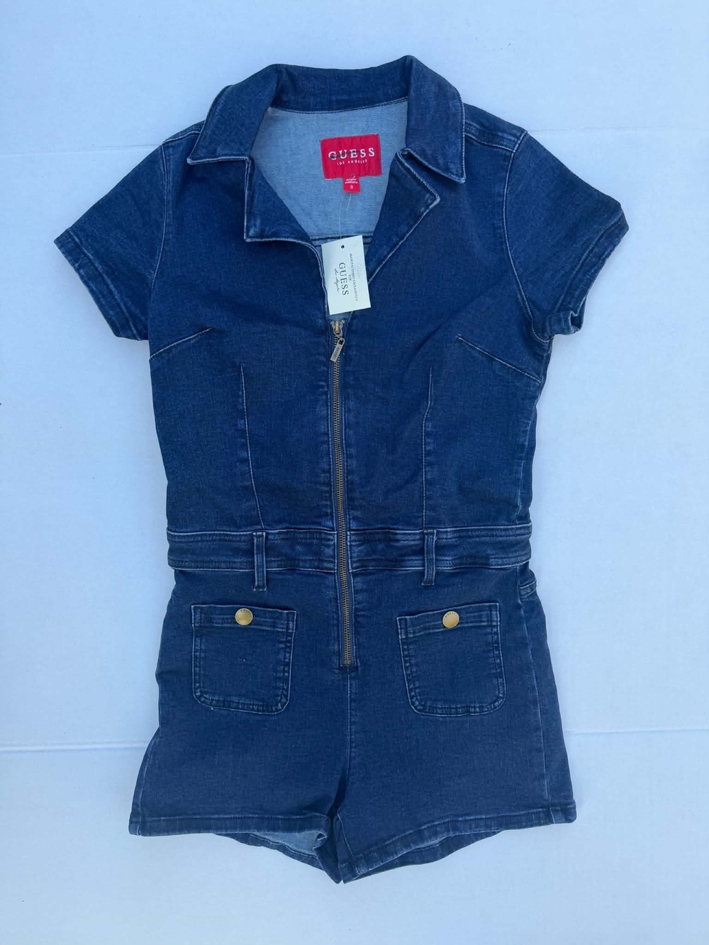 GUESS Sloane Dark Wash Denim Romper